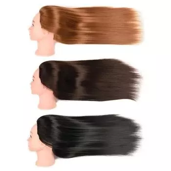 Стенд для демонстрации плетения волос Манекен-голова с волосами Человеческие волосы Прямые 25 Профессиональный жёлтый