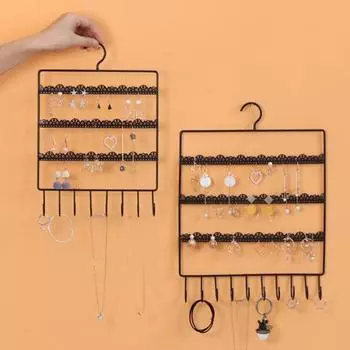 Стенд для хранения ювелирных изделий Настенный держатель для сережек из кованого железа для комода S
