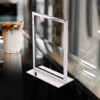 Стенд для плаката, держатель рекламного знака, переносная прочная выставочная рама, настольная A4 Silver