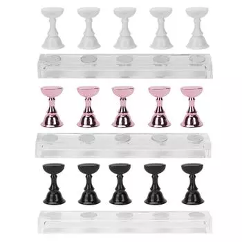 Стенд для практики дизайна ногтей, магнитный держатель для кончиков ногтей, маникюрный набор, инструмент White