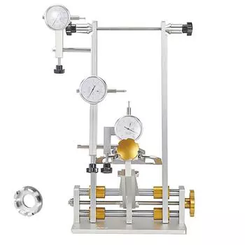 Стенд для правки велосипедных колес Инструмент для ремонта и регулировки колес велосипеда с циферблатным индикатором для быстрого снятия и сквозной оси синий