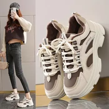 Step on shit cotton shoes dad shoes women s autumn 2024 new popular foot small size 34 student running sports shoes 36