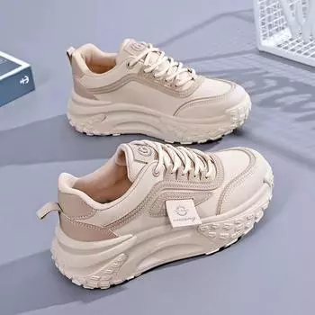 Step on shit dad shoes girl 2025 spring new Internet celebrity casual platform sports women s shoes contrasting color student running shoes 36