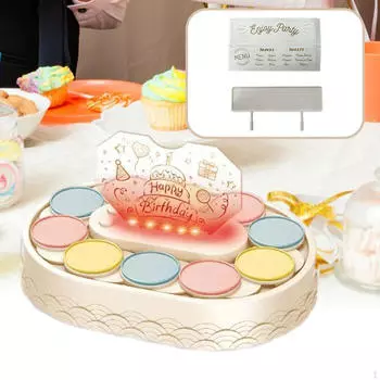 Степени автоматические вращающиеся тарелки, карусель, держатель для кексов и подсветка, музыкальное печенье для with Screwdriver