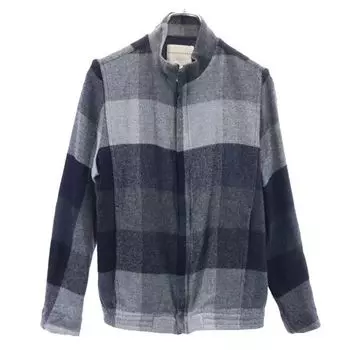 STEPHAN SCHNEIDER Check Pattern Stand collar Wool jacket 3 Gray Men s Used