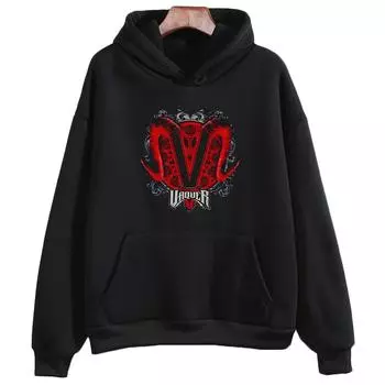 Stephanie Vaquer V Logo Pullover Hoodie Men s Harajuku Wrestling Outfit Vintage Sweatshirts Unisex Fans Streetwear Clothing Y2K XS