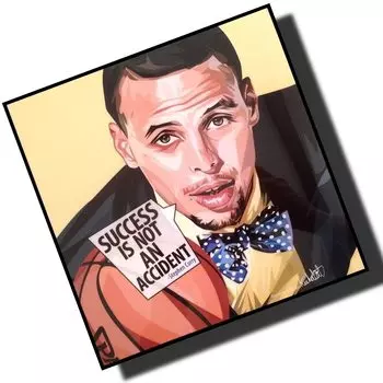 Stephen Curry Design B NBA Basketball Overseas Sports Art Panel Wooden Wall Hanging Poster for Interior (Только художественная панель 2626 см)