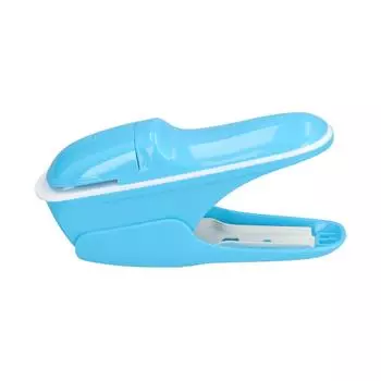 Степлер без скоб, безопасный, экологически чистый, ABS-степлер для офисных документов, синий