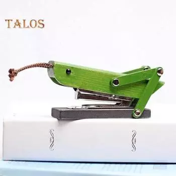 Степлер Grasshopper с эргономичной ручкой, металлический степлер, прочный настольный скоросшиватель, компактный портативный офисный степлер зелёный