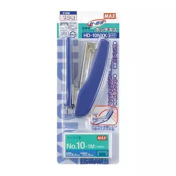 Степлер MAX MAX 20 листов блистерная упаковка с 10 иглами синий Нет. HD-10NXK синий