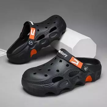 Stepping On Shit Eva Hole Shoes с простой индивидуальностью и верхней одеждой Мужские тапочки Повседневная мода Пляжные сандалии Производитель 39 серый