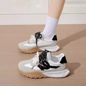 Stepping on shit Forrest Gump shoes women s 2025 spring and summer versatile retro lightweight sports versatile casual height-increasing platform 35 жёлтый