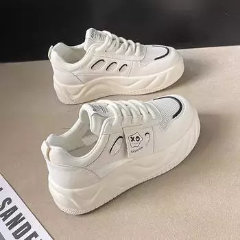Stepping on shit net shoes women s breathable mesh sports board shoes 2025 new summer thin hollow student white shoes 35