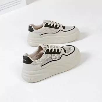 Stepping on shit soft-soled little white shoes women s popular 2024 summer new mesh breathable student sports board shoes 21 35