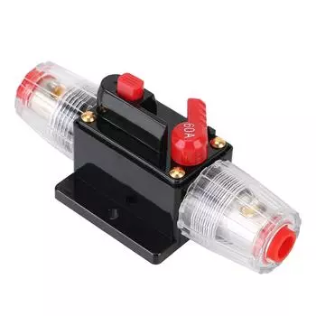 Stereo Amplifier Refit 60A 100A Fuse Holder Car Truck Audio Amplifier Fuse Adapter 12V/24V Circuit Breaker Resettable Insurance