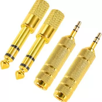 Стерео аудиоадаптер, 6,35 мм гнездо на 3,5 мм штекер и 6,35 мм штекер на 3,5 мм гнездо, сплавной незаряженный разъем для наушников, микрофонов, гитар 3.5mm M to 6.35m F