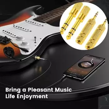 Стерео аудиоадаптер, 6,35 мм гнездо на 3,5 мм штекер и 6,35 мм штекер на 3,5 мм гнездо, сплавной незаряженный разъем для наушников, микрофонов, гитар 3.5mm M to 6.35m F