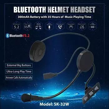 Стерео Bluetooth 5.2 мотошлем гарнитура беспроводные наушники Handsfree наушники для мотоциклетного шлема MP3 динамик водонепроницаемый