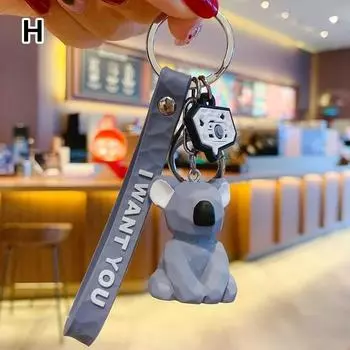 Стерео брелок с динозавром, брелок для ключей с пандой, коалой, брелок для телефона, сумка, забавная подвеска