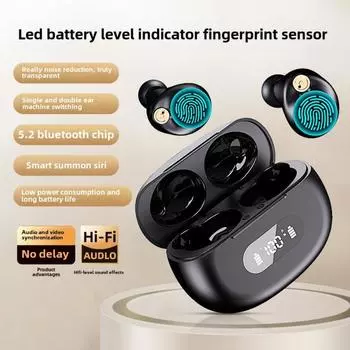 Стерео ENC шумоподавление светодиодный дисплей питания беспроводные наушники Bluetooth TWS взорваны чёрный