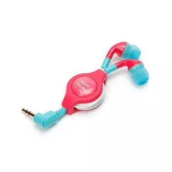 Stereo inner ear headphones with reel Cyan PG-SIH21CY светло-синий
