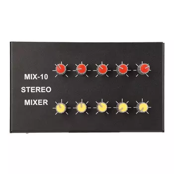 Стерео микшер профессиональный 2 входа 10 выходов 3,5 мм интерфейс цифровой звуковой микшерный пульт для