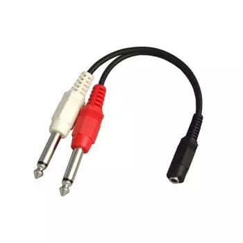stereo mini jack monaural standard plug x 2 Audio conversion cable 10cm 3.5mm (female) - 6.3mm (male) VM-MSA-10cm