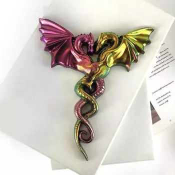 Стерео настенная силиконовая форма для декора Дня святого Валентина, форма для декора двух драконов, сделай сам, настольные украшения, кулон, форма из эпоксидной смолы синий