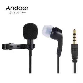 Стерео петличный микрофон, гарнитура, наушники для iPhone, SAMSUNG, ПК чёрный