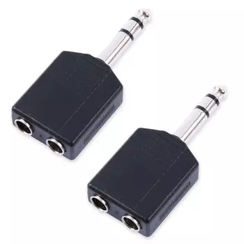 Stereo standard plug Distribution plug Conversion plug standard plug Stereo standard jack [Stereo 6.35mm (male) 6.35mm (female/2 ports)] [QUDCK]