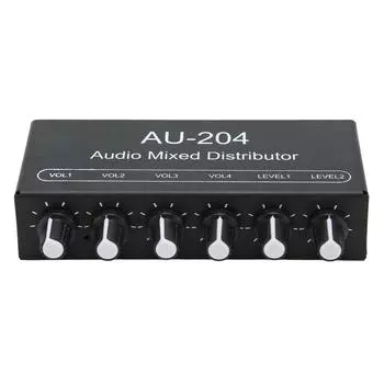 Стерео звуковой микшер 2 в 4 выхода 3,5 мм интерфейс стерео усилитель для наушников микшер для студии
