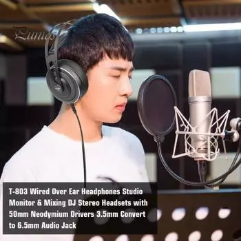 Стереогарнитура Сверхчеткие высокие частоты, глубокие басы, стерео объемное звучание, широкий динамический диапазон, студийная запись, регулируемое оголовье, проводные наушники-вкладыши для дома чёрный