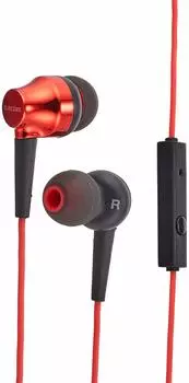 Стереонаушники ELECOM (с микрофоном)/Канал/10.0мм/Красный красный