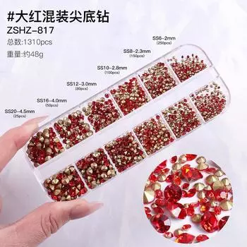 Stereoscopic 3D Nail Art Jewelry Glass Gypsy Star Pointed Bottom Diamond Nail Art Diamond Stack Diamond Nail Art Ornament