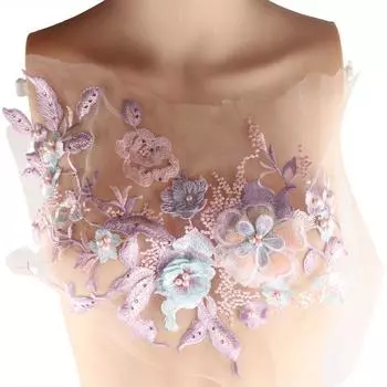 Стереоскопическая свадьба шитье своими руками вышивка аппликация нашивка цветы бисер ткани кружевные ткани 9