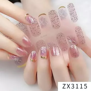 Стереоскопическая водостойкая гель-лак для ногтей без запекания, пленка для ногтей, простой стиль, высококачественная пленка для дизайна ногтей, бумажная наклейка для ногтей ZX3114
