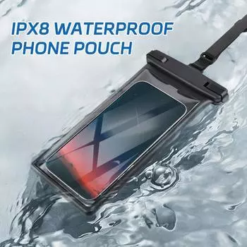 Стереоскопический TPU IPX8 водонепроницаемый чехол для телефона плавание съемный ремешок чехол