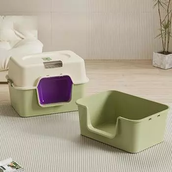 Стерилизованная ультрафиолетом песочница для кошек, большой кошачий туалет, полностью закрытый кошачий лоток, подстилка большой емкости, удаление запаха, кошачий туалет XL 51x35.5x35cm