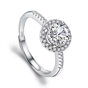 Кольцо с открытым концом из стерлингового серебра 925 пробы весом 1 карат для женщин, доступная роскошь, мода opening adjustable