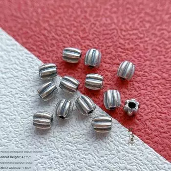 Sterling Silver Accessories Sliver Beads Small Spacer Beads Peas Scattered Beads round Beads DIY Bracelet Braid Rope Ornament Accessories Material Y283