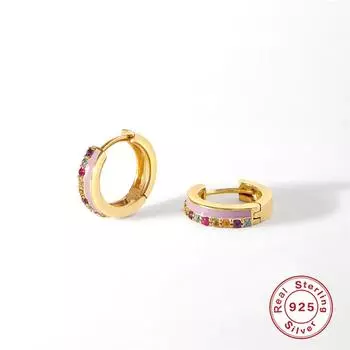 Sterling Silver Drop Glaze Diamond Drop Oil Splicing Ear Buckle Sterling Silver Design Premium Earrings 925 Silver