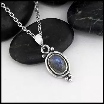 Sterling Silver Moonstone PendantSterling Silver Moonstone PendantSterling Silver Moonstone Pendant Free Size чёрный