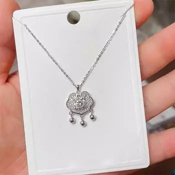 Серебряное ожерелье S925 с замком безопасности и кисточками, серебряные бусины, ключица, женское, легкое, роскошное, высокого качества, в китайском стиле 925