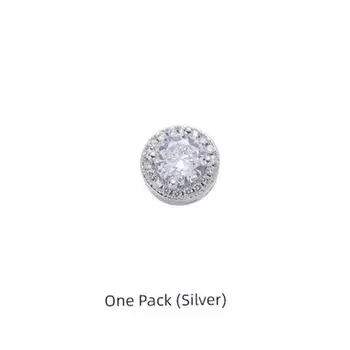 Sterling Silver Stud Earrings Men s Earrings Full Diamond Earrings Trendy American Light Luxury Fancy Special-Interest Design Unique Elegant Girls Single Silver (Platinum plated)