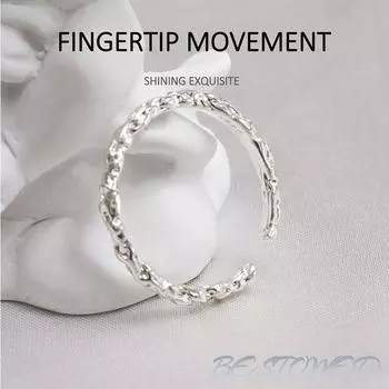 Sterling Silver Vintage Irregular Ladies Ring Opening Fashion Simple Design Ring Women S Ring