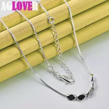 Стерлинговое серебро 925 пробы, 18 дюймов, гладкая геометрическая подвеска из бисера, цепочка, ожерелье, ювелирные изделия 50cm