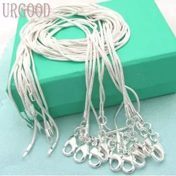 Стерлинговое серебро 925 пробы, 5 штук, 40-75 см, 1,2 мм, ожерелье-цепочка в виде змеи, модные украшения 40cm