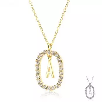 Стерлинговое серебро 925 пробы, золото, прозрачный циркон, CZ, алфавит, 26 букв, AZ, кулон, длинная цепочка, ожерелье, женское первоначальное колье, ювелирные изделия