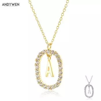Стерлинговое серебро 925 пробы, золото, прозрачный циркон, Cz, алфавит, 26 букв A-Z, кулон, длинная цепочка, ожерелье, женское первоначальное колье, ювелирные изделия