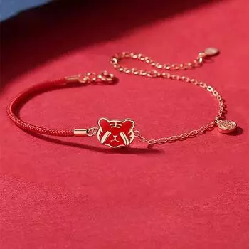 Стерлинговое серебро S925 Год Тигра Браслет для женщин Ins National Trend 2022 Новый год рождения Интернет-браслет знаменитостей Ювелирные изделия в холодном стиле Adjustable size